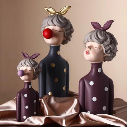 Decorative Ceramic Clown Figurines With Animal Ear..
