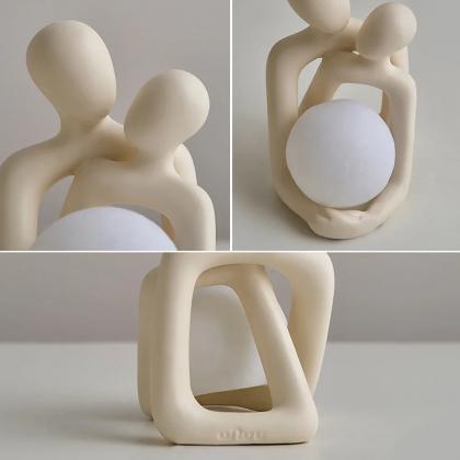 Abstract Human Figures Embrace Led Night Light..