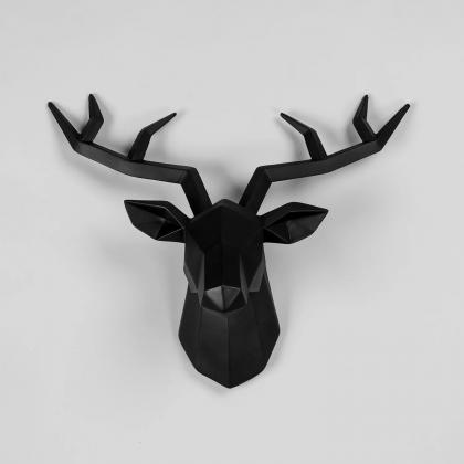 Modern Geometric Deer Head Wall Sculpture Home..