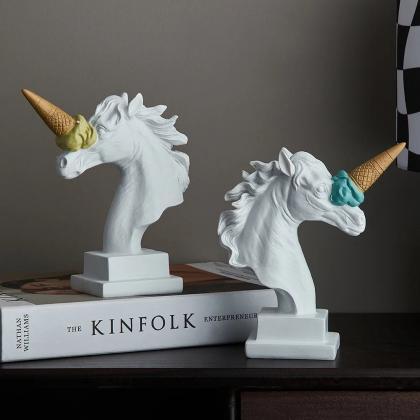 Whimsical Unicorn Ice Cream Cone Decorative..