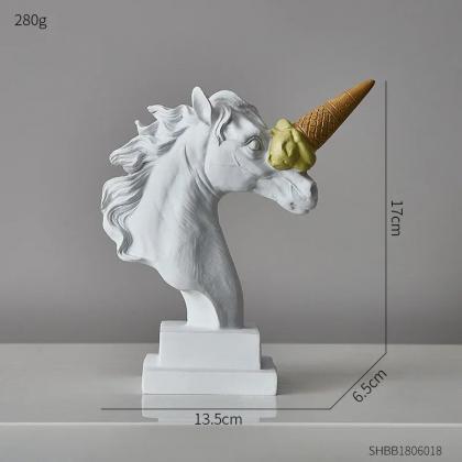 Whimsical Unicorn Ice Cream Cone Decorative..