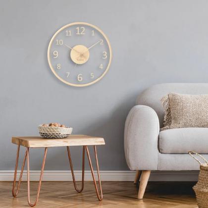 Modern Minimalist Wooden Wall Clock With Elegant..