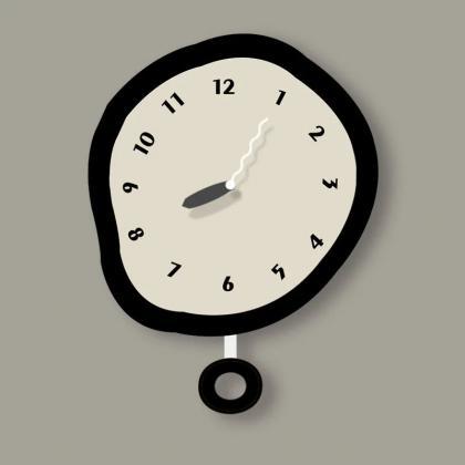 Modern Melting Illusion Wall Clock With Pendulum