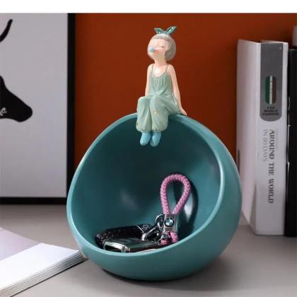 Decorative Fairy Bowl Set With Sitting Figurines..
