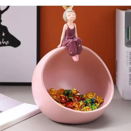 Decorative Fairy Bowl Set With Sitting Figurines..