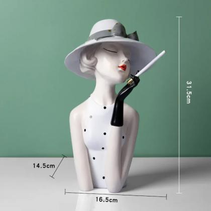 Elegant Lady Figurines With Hats Artistic Home..