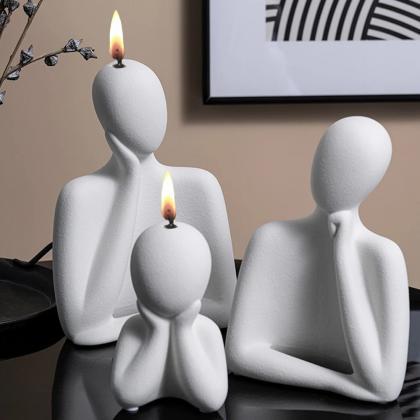Family Abstract Body Silicone Candle Molds Thinker..