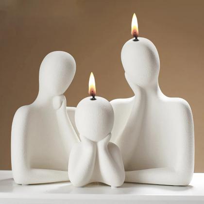 Family Abstract Body Silicone Candle Molds Thinker..