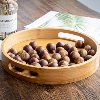 Bamboo Nesting Serving Trays Round Eco-friendly..