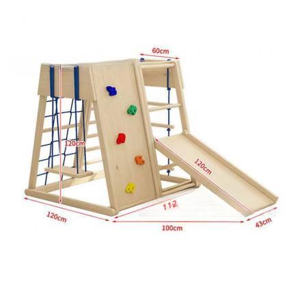 Kids Indoor Play Gym With Slide, Climbing Wall,..