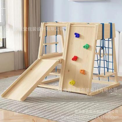 Kids Indoor Play Gym With Slide, Climbing Wall,..