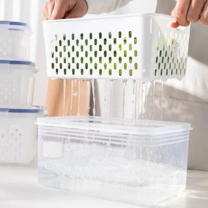 Airtight Clear Storage Container With White..