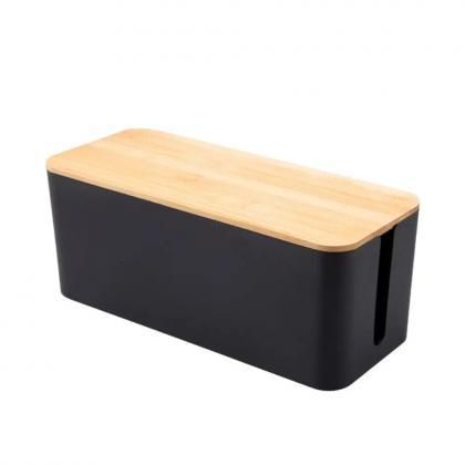 Modern Wooden Cover Cable Management Box Organizer