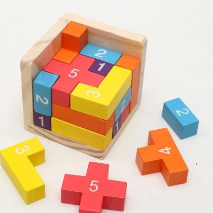 Colorful Wooden Block Puzzle Educational Toy For..