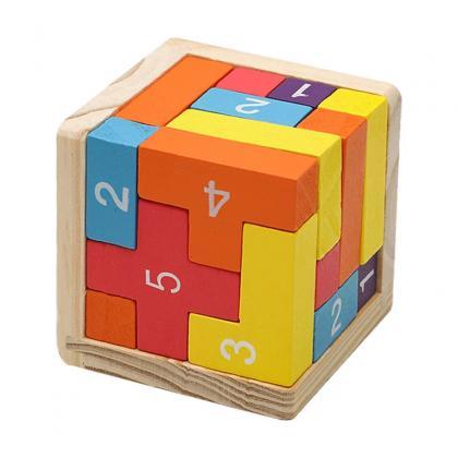 Colorful Wooden Block Puzzle Educational Toy For..