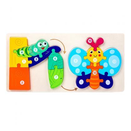 Wooden Animal Puzzle Counting Educational Toy Set