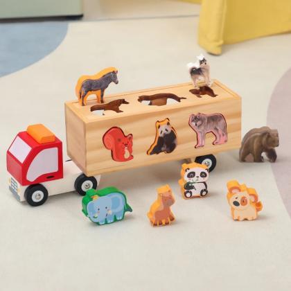 Colorful Wooden Toy Trucks With Various..