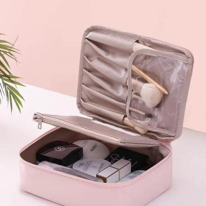 Portable Cosmetic Travel Case Organizer With..