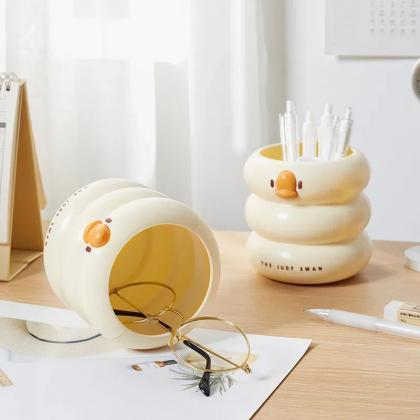 Cute Swan-shaped Desk Organizer For Accessories..