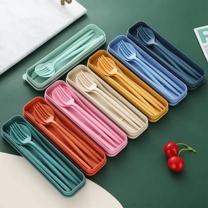 Colorful Reusable Travel Utensil Sets With Case -..