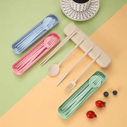 Colorful Reusable Travel Utensil Sets With Case -..