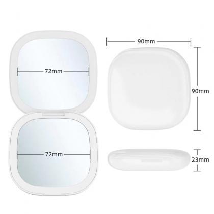 Led Lighted Compact Travel Makeup Mirror With Usb..