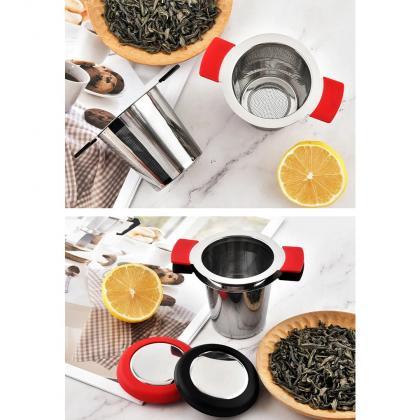 Stainless Steel Fine Mesh Tea Infuser With Red..