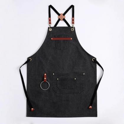 Unisex Leather Apron With Pockets Adjustable..