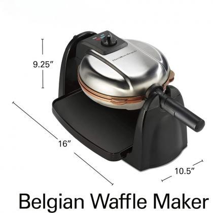 Stainless Steel Rotary Belgian Waffle Maker With..