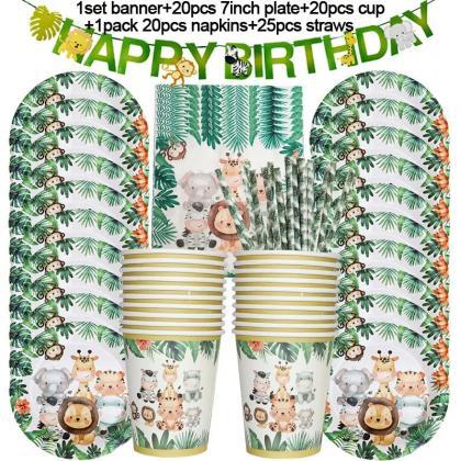 Jungle Safari Theme Birthday Party Supplies Set