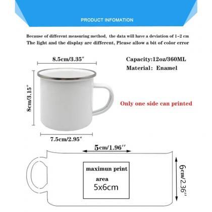 Personalized Name Enamel Camping Mug Custom Coffee..