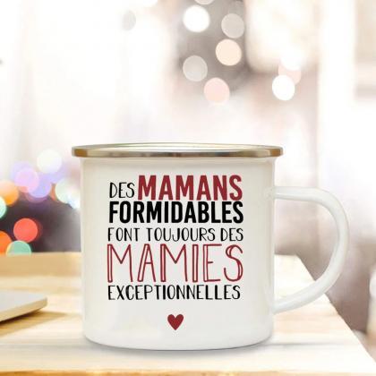 French Sisters And Friends Quote Enamel Mugs Set