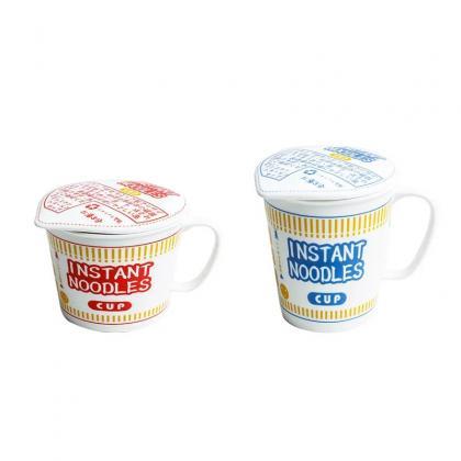 Ceramic Instant Noodles Cup With Handle And Lid