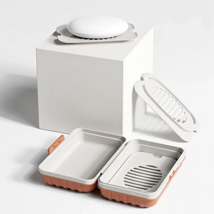 Compact Waterproof Soap Box Holder With Drain..