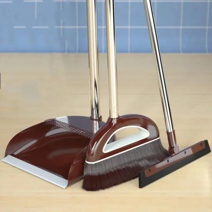 Deluxe Upright Dustpan And Brush Set For Home..