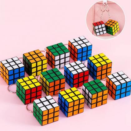 Mini Rubiks Cube Keychain Puzzle Game Toys 3-pack