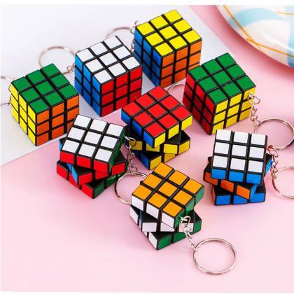 Mini Rubiks Cube Keychain Puzzle Game Toys 3-pack