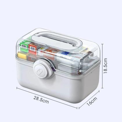 Portable Medicine Storage Box With Handle..