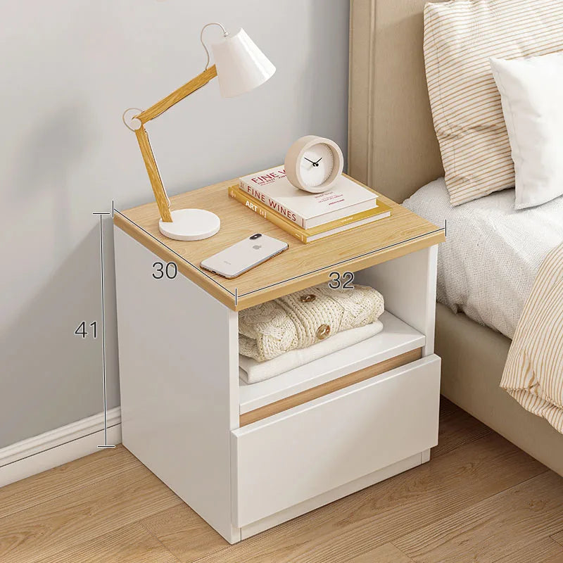 Modern Nightstand With Drawer And Open Shelf Storage