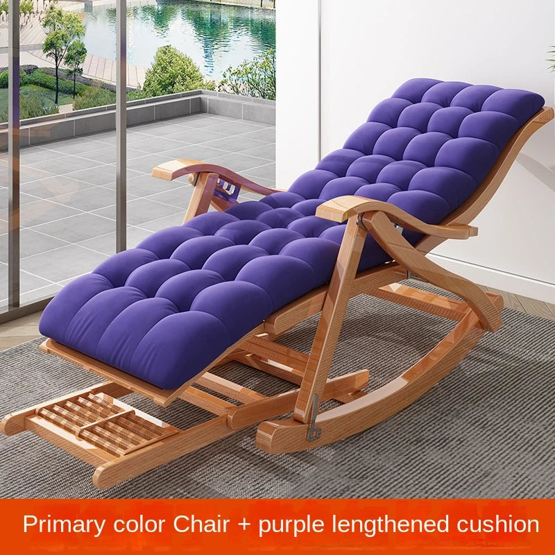 Ergonomic Wooden Rocking Chair With Padded Cushion on Luulla