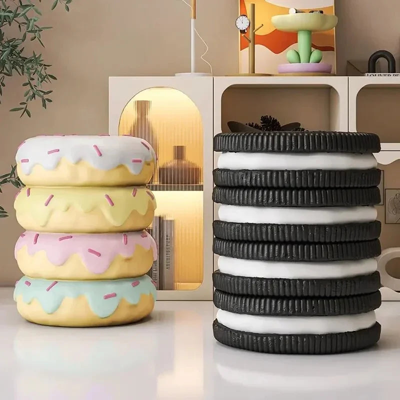 Novelty Doughnut And Oreo Cushion Pillows Home Decor Set