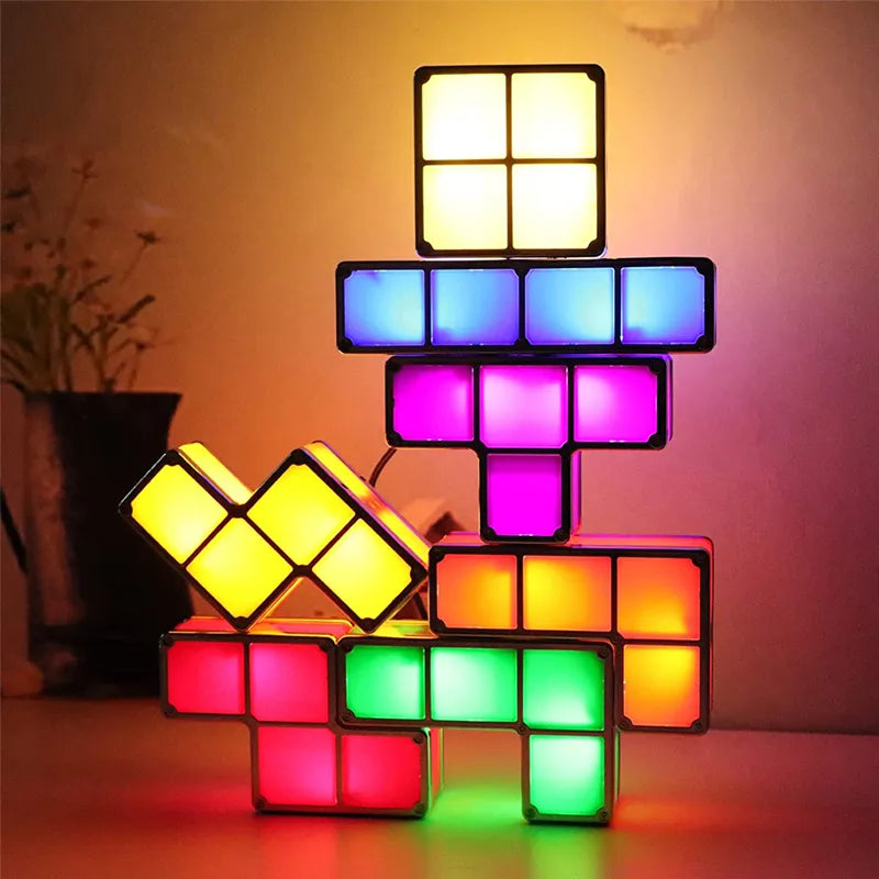 Stackable Led Light Blocks Desk Lamp Colorful Nightlight