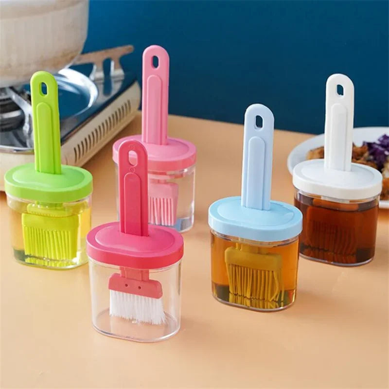 Colorful Silicone Oil Brush Bottle Set For Cooking