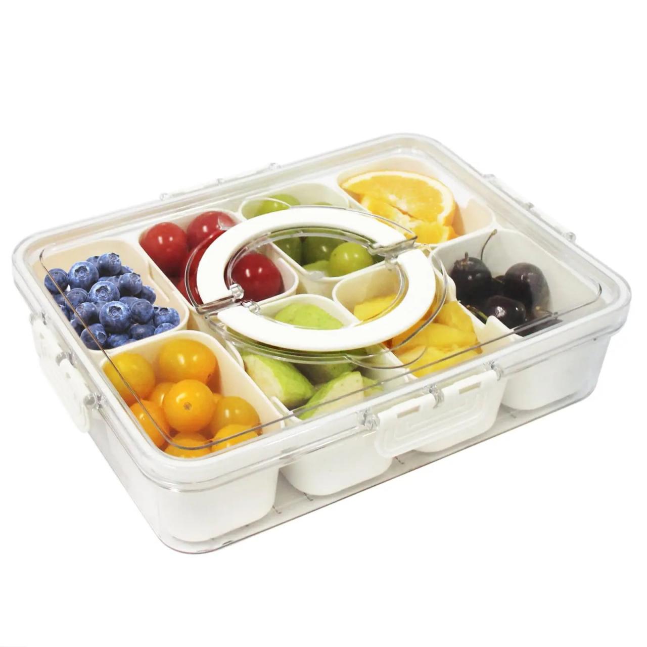 Bpa- Clear Fruit Storage Container With Compartments
