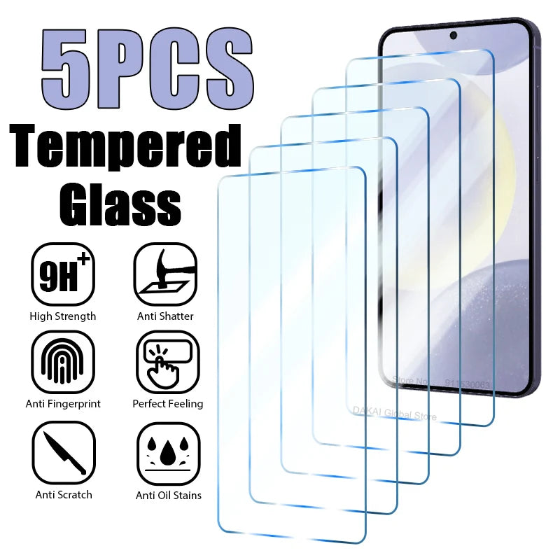 5-pack 9h Tempered Glass Screen Protector Anti-scratch
