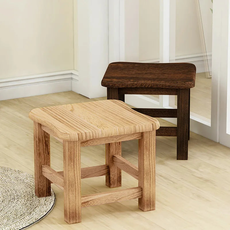 Solid Wood Stackable Stools For Kitchen And Living Room