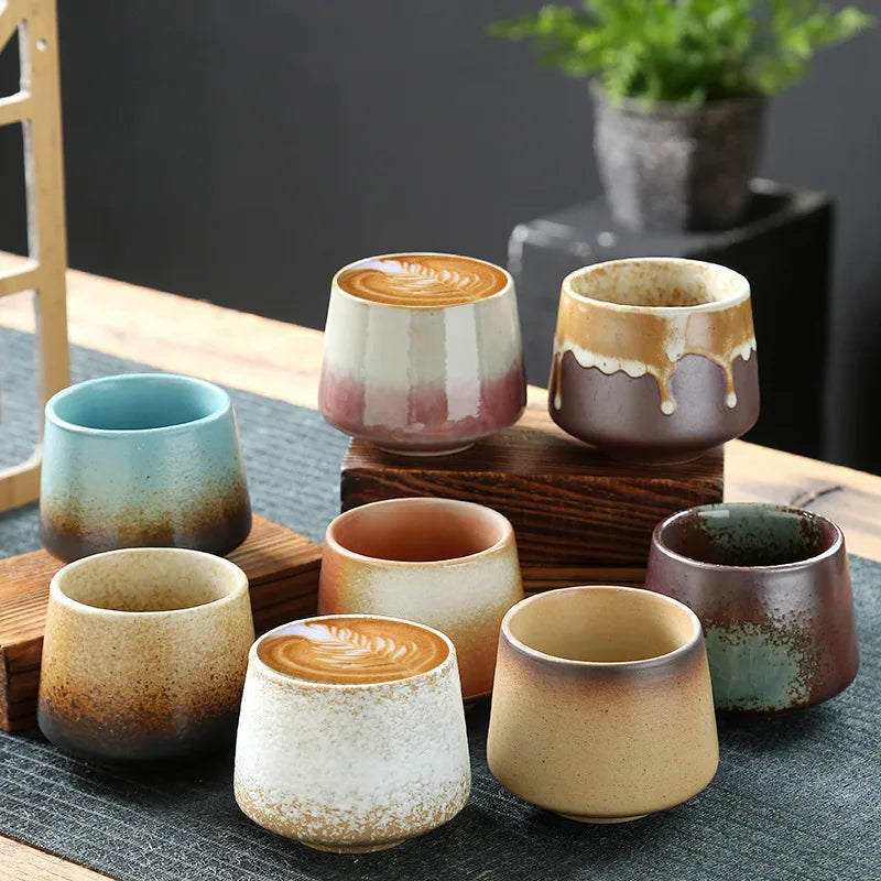 Handcrafted Ceramic Coffee Tea Cups Artisan Glaze Set