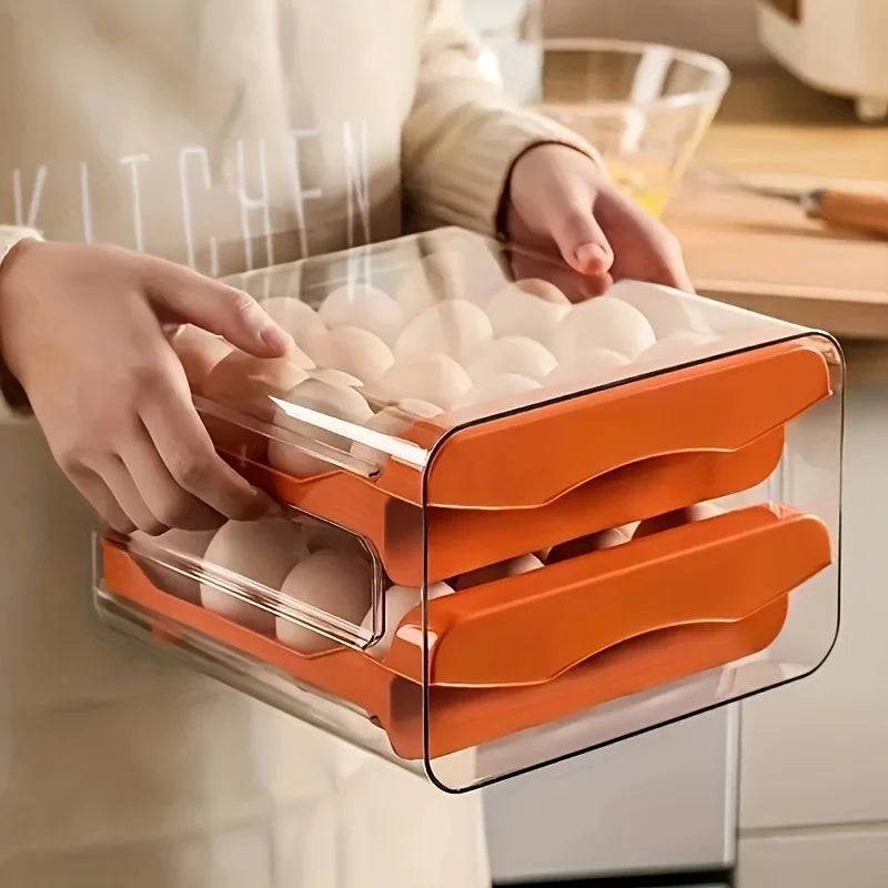 Stackable Clear Refrigerator Egg Storage Container Organizer