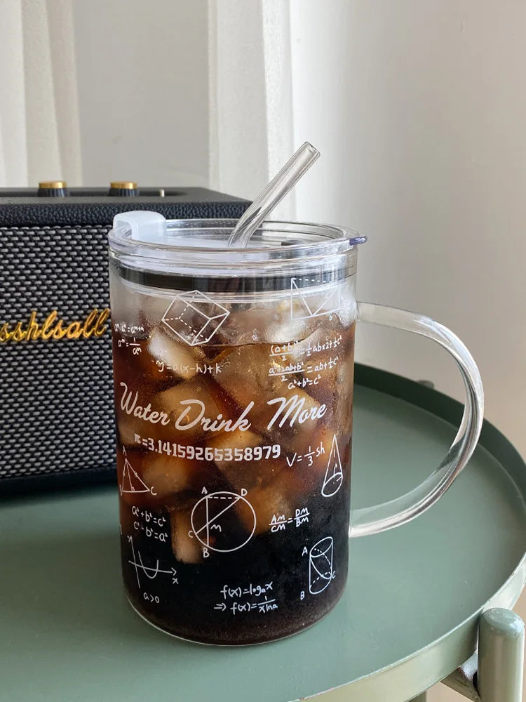 Insulated Math Themed Acrylic Tumbler With Straw And Lid