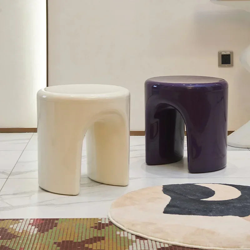 Modern Ceramic Accent Stools In Dual Color Design